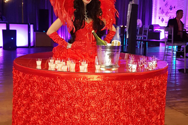 Beautiful alive strolling table girl Model Private events birthday party New York