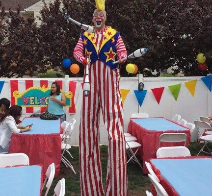 Clown Juggled Stilt Walker New York City