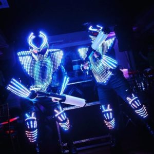 Lazer show LED Robots party event New York City
