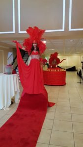 Red Carpet Model Greeter Red strolling Table Model Catering Hall Private Event New York City