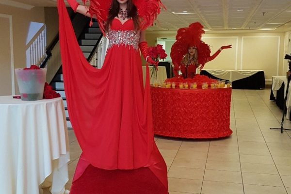 Red Carpet Model Greeter Red strolling Table Model Catering Hall Private Event New York City