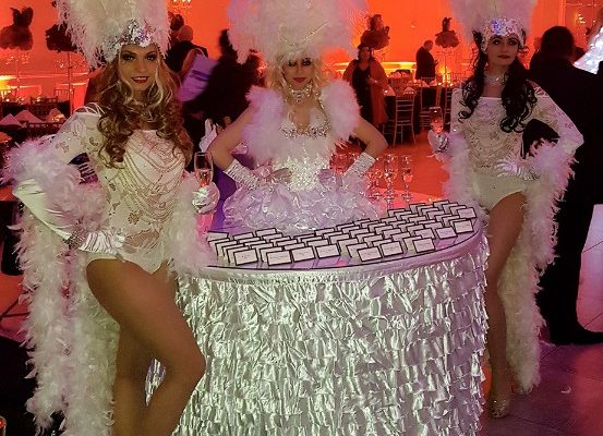 Special Event Strolling Table Girl and Model Dancers Birthday Party White Event New York